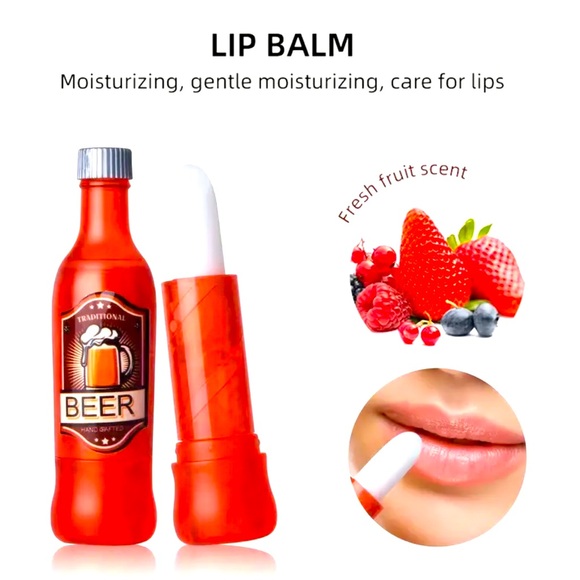 Beer Shaped Lip Balm Nourishes Lips And Moisturizes Lips choice of flavors NWT - Picture 5 of 5